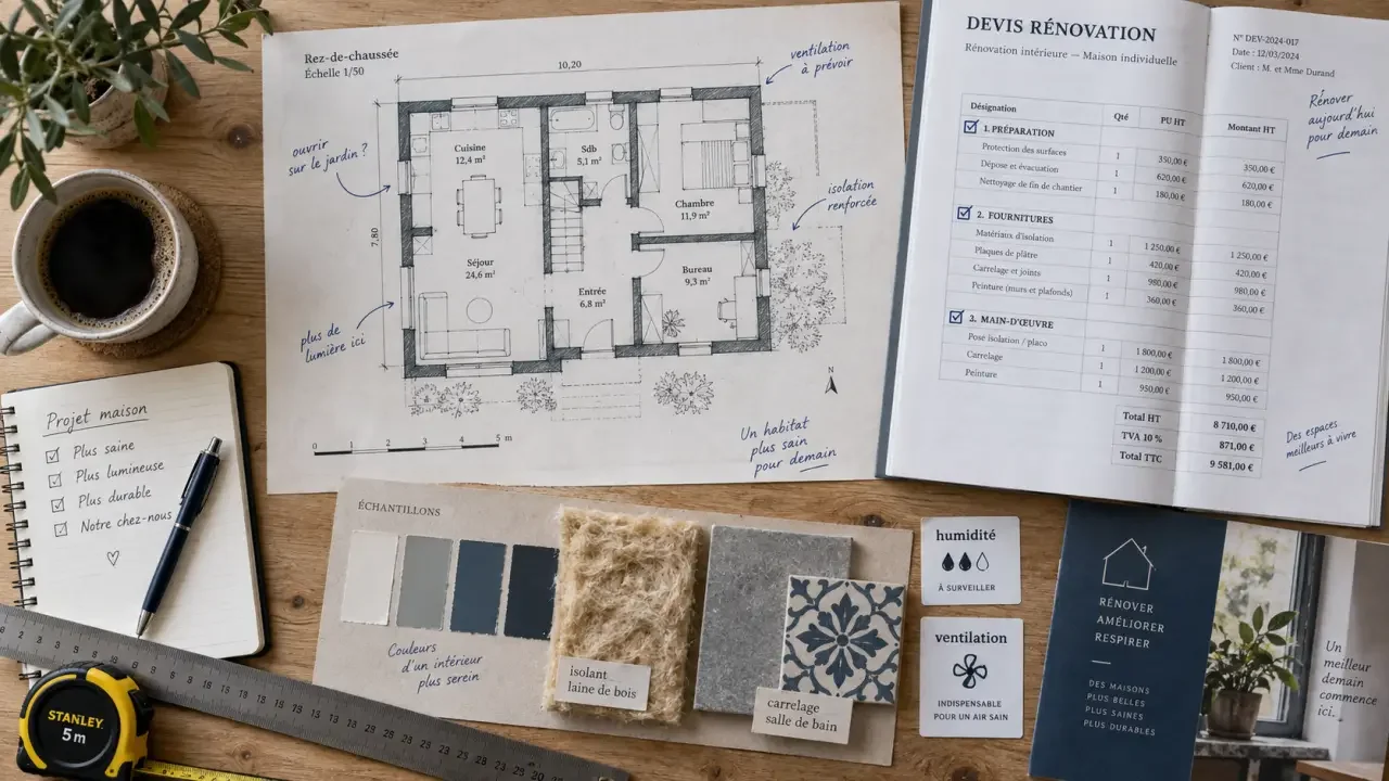 Rénovation de maison à Tours : 4 niveaux de travaux, budgets et délais