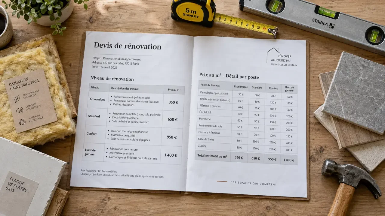 Rénovation maison Lyon 6 : 5 niveaux de travaux pour cadrer le budget et comparer les devis
