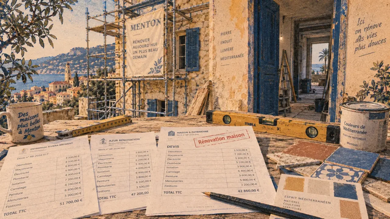 Rénovation maison à Menton : le devis incomplet peut faire déraper le budget