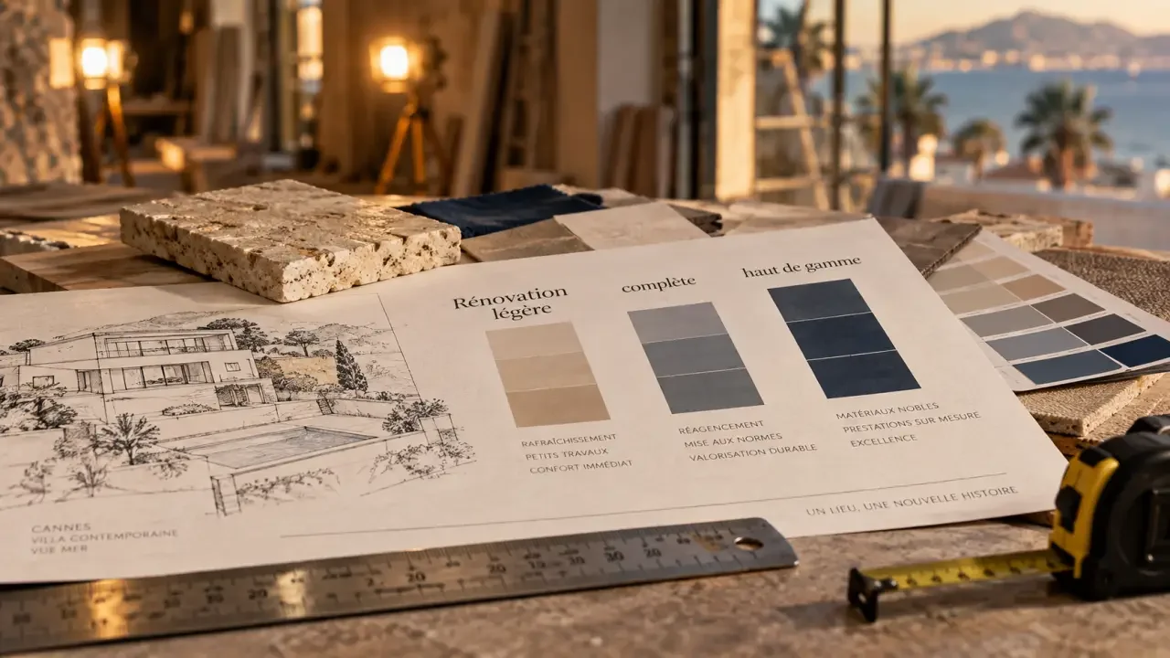Rénovation de maison à Cannes : de 700 à 2 000 €/m² selon l’état du bâti